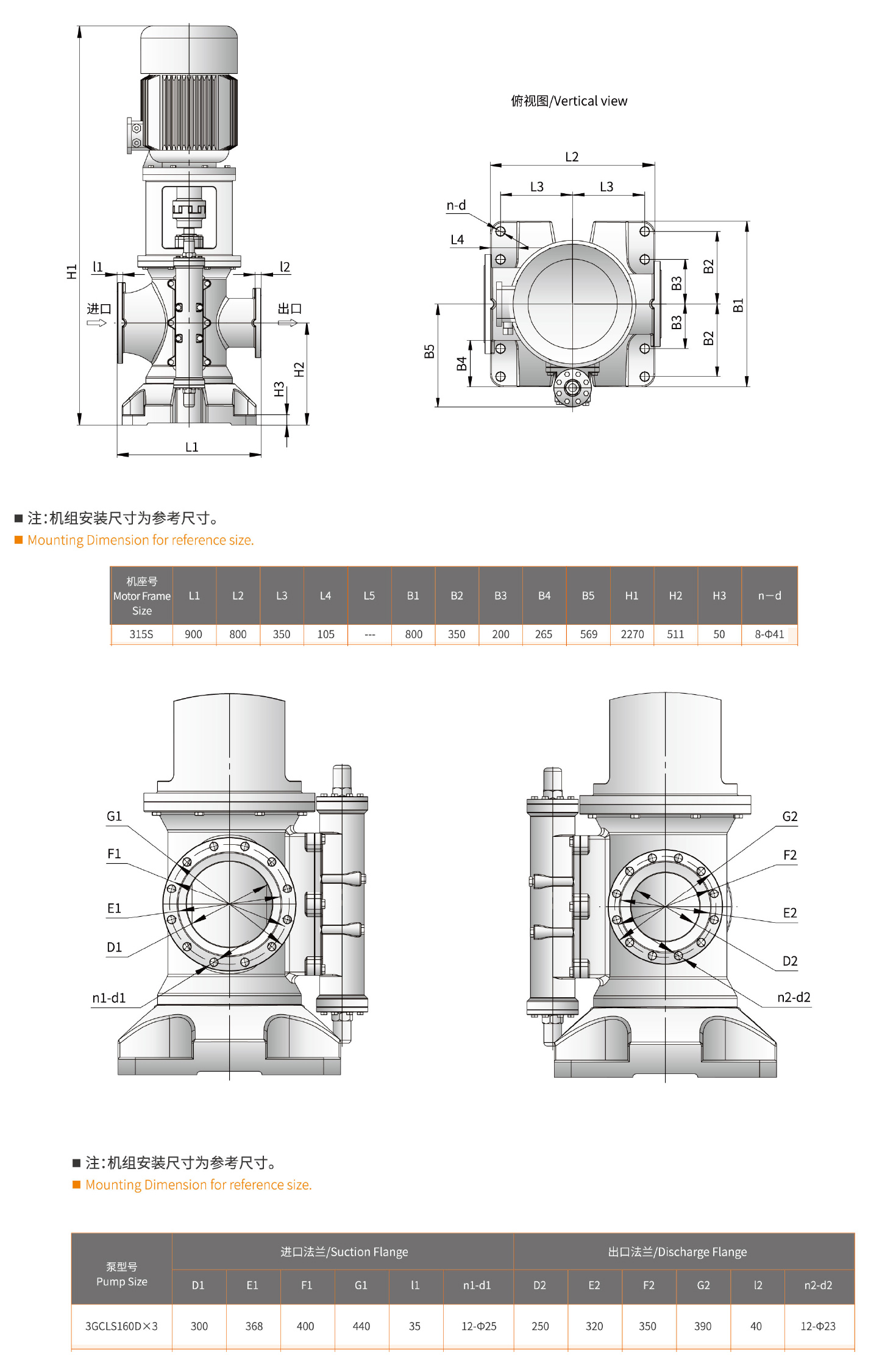 3GCLS160D*3W21立式三螺桿泵